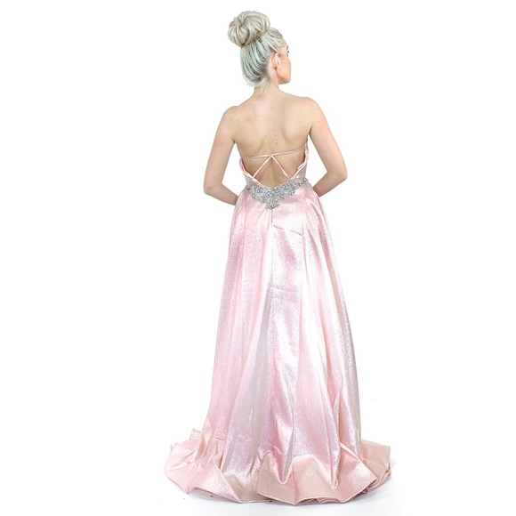 Perfect Pink Pageant Gown Iridescent Prom Dress - Picture 4 of 8